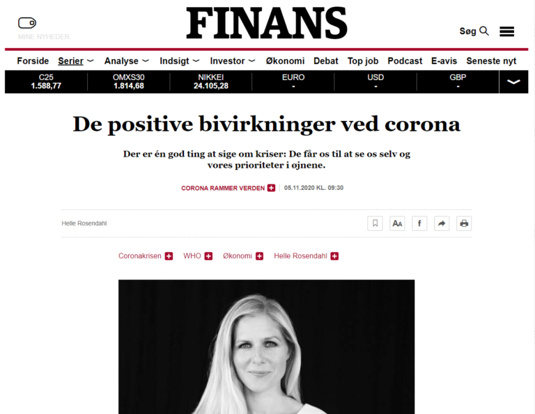 Finans - Storytelling Akademiet - de positive bivirkninger ved Corona